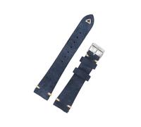 MENGKEG Wildlederarmband 20 Mm 22 Mm Braun Grau Blau Uhrenarmband Ersatz Handgefertigtes Nahtarmband For Damen Herrenuhren(Blue,20mm)