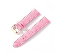MENGKG Uhrenarmband Palmdruck Oberschicht Kalbsleder 18MM 20MM 22MM 24MM Zubehör für Uhrenarmband aus echtem Leder(Pink Silber Buckle,20mm)