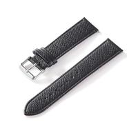 MENGKG Uhrenarmband Palmdruck Oberschicht Kalbsleder 18MM 20MM 22MM 24MM Zubehör für Uhrenarmband aus echtem Leder(Black Silber Buckle,20mm)