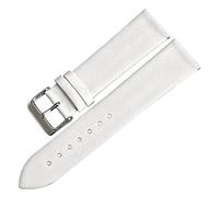 MENGXIU MENGKE 12mm-24mm Mode Rosa Uhrenarmbänder Damenuhr Zubehör Lederarmband Dünnes Uhrenarmband(White,15mm)