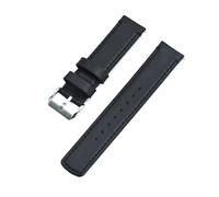 MENGXIU MENGKE Armband 20mm 22mm Mit Schnellverschluss Frühling Damen Herrenuhr Zubehör Schwarz Silber Schnalle Echtes Leder Uhrenarmband(Black(Silver),22mm)