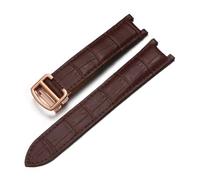 MENGXIU MENGKE Echtleder-Uhrenarmband, Kompatibel Mit Gekerbten Uhrenbändern Der Cartier Pasha-Serie, 16 Mm, 18 Mm, 20 Mm, For Herren Und Damen(Brown-rosegold,20-12mm)