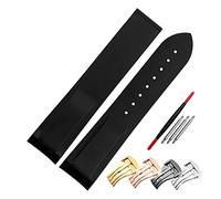 MENGXIU MENGKE Gummi-Uhr-Armband 20mm 22mm Silikon-Uhr-Armband mit Omega-Uhr-Armband-Faltschließe gebogen gekrümmter End Armbanduhren Gürtel(Black,22mm no buckle)