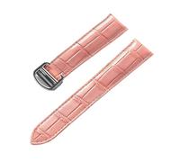 MENGXIU MENGKE Herren-Damen-Lederarmband, Kompatibel Mit Cartier Tank London Solo Key Faltschließe, 17/18/20/22 Mm Leder-Uhrenarmband-Zubehör(Peach pink,18)