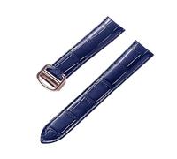MENGXIU MENGKE Herren-Damen-Lederarmband, Kompatibel Mit Cartier Tank London Solo Key Faltschließe, 17/18/20/22 Mm Leder-Uhrenarmband-Zubehör(Dark blue rose,20)
