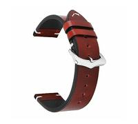 MENGXIU MENGKE Kalbsleder-Uhrenarmband 18 Mm 19 Mm 20 Mm 21 Mm 22 Mm 24 Mm Uhrenarmband Nähte Aus Echtem Leder Uhrenarmband Retro-Armband Mit Pins(Red,18mm)