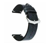 MENGXIU MENGKE Kalbsleder-Uhrenarmband 18 Mm 19 Mm 20 Mm 21 Mm 22 Mm 24 Mm Uhrenarmband Nähte Aus Echtem Leder Uhrenarmband Retro-Armband Mit Pins(Deep Blue,18mm)