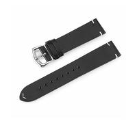 MENGXIU MENGKE Kalbsleder-Uhrenarmband 18 Mm 19 Mm 20 Mm 21 Mm 22 Mm 24 Mm Uhrenarmband Nähte Aus Echtem Leder Uhrenarmband Retro-Armband Mit Pins(Black,24mm)