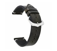 MENGXIU MENGKE Kalbsleder-Uhrenarmband 18 Mm 19 Mm 20 Mm 21 Mm 22 Mm 24 Mm Uhrenarmband Nähte Aus Echtem Leder Uhrenarmband Retro-Armband Mit Pins(Gray Green,18mm)