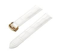 MENGXIU MENGKE Leder-Uhrenarmband, Erste Schicht, Rindsleder, Kompatibles Tank London-Uhrenarmband, Herren- Und Damenarmband-Zubehör(White gold buckle,21mm)