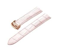 MENGXIU MENGKE Leder-Uhrenarmband, Erste Schicht, Rindsleder, Kompatibles Tank London-Uhrenarmband, Herren- Und Damenarmband-Zubehör(Pink rose buckle,13mm)