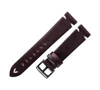 MENGXIU MENGKE Leder-Uhrenarmband Retro 18mm 20mm 22mm Ölwachs-Leder-Uhrenarmband Italienisches Schnellverschluss-braunes Rindsleder-Uhrenarmband Handgefertigt(Red Wine-Black,19mm)