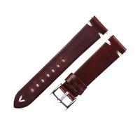 MENGXIU MENGKE Leder-Uhrenarmband Retro 18mm 20mm 22mm Ölwachs-Leder-Uhrenarmband Italienisches Schnellverschluss-braunes Rindsleder-Uhrenarmband Handgefertigt(Dark Brown-Silver,21mm)