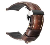 MENGXIU MENGKE Mode Unisex Kalbsleder Uhrenarmband 18mm 19mm 20mm 22mm 24mm 26mm Uhrenarmband Ölwachs Lederarmband Armband(Dark Brown S,22mm)