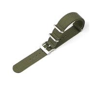 MENGXIU MENGKE Neues Uhrenarmband 20 Mm 22 Mm Webart Baumwolle Nylonmischung Weiches Material Uhrenarmband Grau Braun Blau Armband Armband Zubehör(Arm green,22mm)