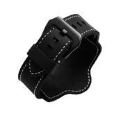 MENGXIU MENGKE Retro Dick Echtes Leder Uhrenarmband Uhrenarmband Herren Armbanduhr Armband Armbanduhren Band 20 22 24mm 26mm Braun Schwarz Mit Mat(Black black buckle,20mm)