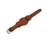 MENGXIU MENGKE Retro Handmade Herren Armbanduhr Band 20mm 22mm 24mm Leder Manschette Uhrenarmband Gelb Blau Schwarz Grün Rot Uhrenarmband(Brown-1,22mm)