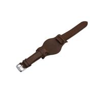 MENGXIU MENGKE Retro Handmade Herren Armbanduhr Band 20mm 22mm 24mm Leder Manschette Uhrenarmband Gelb Blau Schwarz Grün Rot Uhrenarmband(Coffee-1,20mm)