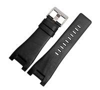 MENGXIU MENGKE Uhrenarmband Aus Echtem Leder Kompatibel Mit Diesel DZ1216 DZ1273 DZ4246 DZ4247DZ287 Uhrenarmband Herrenarmband Armbanduhren Band(BlackB silver buckle)