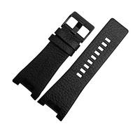 MENGXIU MENGKE Uhrenarmband Aus Echtem Leder Kompatibel Mit Diesel DZ1216 DZ1273 DZ4246 DZ4247DZ287 Uhrenarmband Herrenarmband Armbanduhren Band(BlackA black buckle)