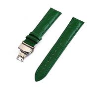 MENGXIU MENGKE Uhrenarmband Aus Echtem Leder Mit Krokoprägung, 12 Mm, 13 Mm, 14 Mm, 15 Mm, 16 Mm, 17 Mm, 18 Mm, 19 Mm, 20 Mm, 21 Mm, 22 Mm, 24 Mm(Green,22mm)