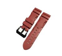 MENGXIU MENGKE Uhrenarmband kompatibel mit Panerai SUBMERSIBLE PAM 441 359 weiches Silikonkautschuk 24 mm 26 mm Herrenuhrenarmband Uhrenzubehör Uhrenarmband(Red-Black Buckle,26mm)