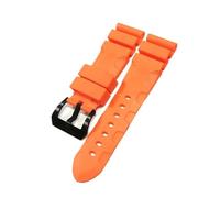 MENGXIU MENGKE Uhrenarmband kompatibel mit Panerai SUBMERSIBLE PAM 441 359 weiches Silikonkautschuk 24 mm 26 mm Herrenuhrenarmband Uhrenzubehör Uhrenarmband(Orange-Black Buckle,24mm)