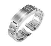 MENGXIU MENGKE Uhrenarmband Kompatibel Mit Rolex Daytona Water Ghost Submariner Uhrenzubehör Band Kette 20 Mm 21 Mm Uhrenarmband Aus Massivem Edelstahl(Silver Full Matte,20mm No Logo)