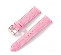 MENGXIU MENGKE Uhrenarmband Mit Palmenmuster, Oberschicht Aus Kalbsleder, 18 Mm, 20 Mm, 22 Mm, 24 Mm, Echtes Leder-Uhrenarmband-Zubehör(Pink rose buckle,13mm)