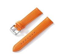 MENGXIU MENGKE Uhrenarmband Mit Palmenmuster, Oberschicht Aus Kalbsleder, 18 Mm, 20 Mm, 22 Mm, 24 Mm, Echtes Leder-Uhrenarmband-Zubehör(Orange Silver Buckle,19mm)