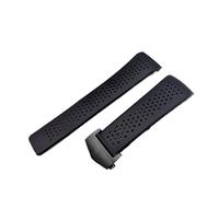 MENGXIU MENGKE Wasserdichte Uhr Armband kompatibel mit TAG HEUER Riemenuhr Zubehör Gummi-Männer-Uhr-Band kompatibel mit Tager Silikon 22 24mm Uhrenarmband(Black-Black Clasp,24mm With Mark)