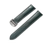 MENGXIU MENGKE Weiches Kiesellederarmband, Kompatibel Mit Cartier Tank Solo London Faltschließe 14 Mm, 16 Mm, 18 Mm, 20 Mm, 22 Mm Uhrenzubehör(Dark green,21mm)