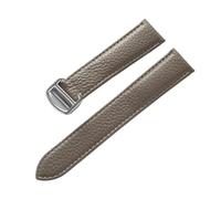 MENGXIU MENGKE Weiches Kiesellederarmband, Kompatibel Mit Cartier Tank Solo London Faltschließe 14 Mm, 16 Mm, 18 Mm, 20 Mm, 22 Mm Uhrenzubehör(Elephant Grey,21mm)