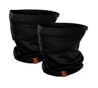 menique Damen 100% Merinowolle 2er Pack Loop Schal Schwarz