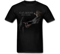 Men's Alan Jackson Singer Country Music Black T Shirt Black XL