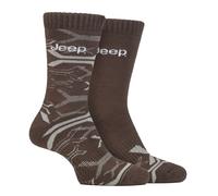 Mens Bamboo Arbeit Boot Socken | Jeep | weich und atmungsaktiv dicken Heavy Duty gepolstert Socken, stricken gerippt Stil Walking Socken - Khaki / Stein EU 39 - 45