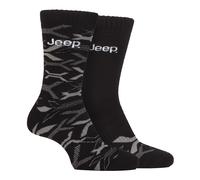 Mens Bamboo Arbeit Boot Socken | Jeep | weich und atmungsaktiv dicken Heavy Duty gepolstert Socken, stricken gerippt Stil Walking Socken - schwarz / Holzkohle EU 39 - 45