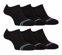 Mens Bamboo No Show Invisible Socken | Farah | 6 Pack | Low Cut Non Slip Cushioned Socken für Gym - Schwarz EU 39 - 45