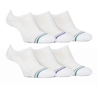 Mens Bamboo No Show Invisible Socken | Farah | 6 Pack | Low Cut Non Slip Cushioned Socken für Gym - Weiß EU 39 - 45