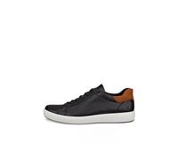 ECCO Soft 7 Easy Slip Sneaker für Herren, Schwarz/Cognac, 12-12.5