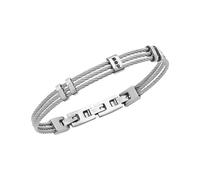 Men's bracelet Breil Loop black zirconia TJ3631 steel cable finish.