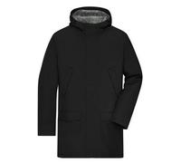 Men's Business Parka Klassischer, wattierter Parka mit angeschnittener Kapuze schwarz, Gr. XL