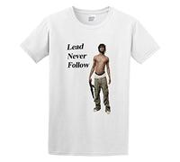Men's Casual Shirt Chief Keef Lead Never Follow Tee O Neck Men Shirt L, White Hand wash Recommended White L