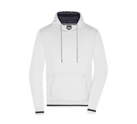 Men's Club Hoody Kapuzensweat im modischen Design weiß/blau, Gr. L