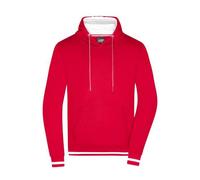 Men's Club Hoody Kapuzensweat im modischen Design weiß/rot, Gr. XL