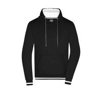 Men's Club Hoody Kapuzensweat im modischen Design weiß/schwarz, Gr. M