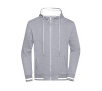 Men's Club Sweat Jacket Sweat-Jacke mit Reißverschluss und Kapuze weiß/grau, Gr. M