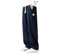 Men's Cotton Sweatpants Loose Fit Baggy Straight Leg Sweat Pants for Men Open Bottom Lounge Yoga Pants with Pockets Bequeme