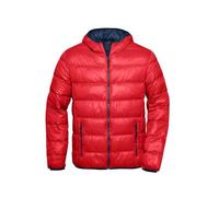Men's Down Jacket Ultraleichte Daunenjacke mit Kapuze in sportlichem Style rot/blau, Gr. 3XL