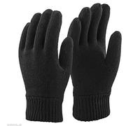 Men's Extra Warm Thermal Knitted Gloves 40g Thinsulate Lining Black Medium/Large by Rjm